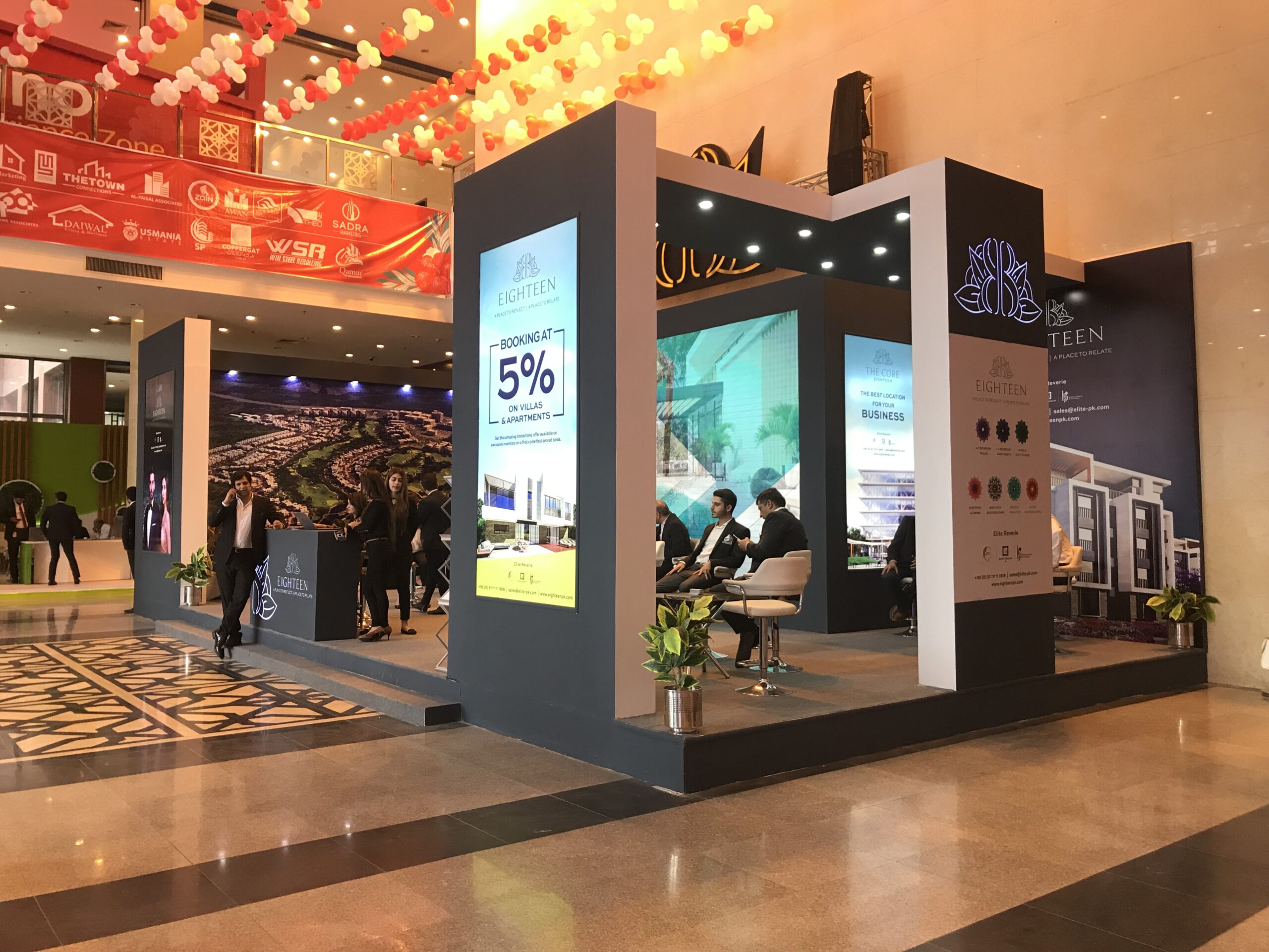 Architectural exhibition stand construction for Eighteen Islamabad