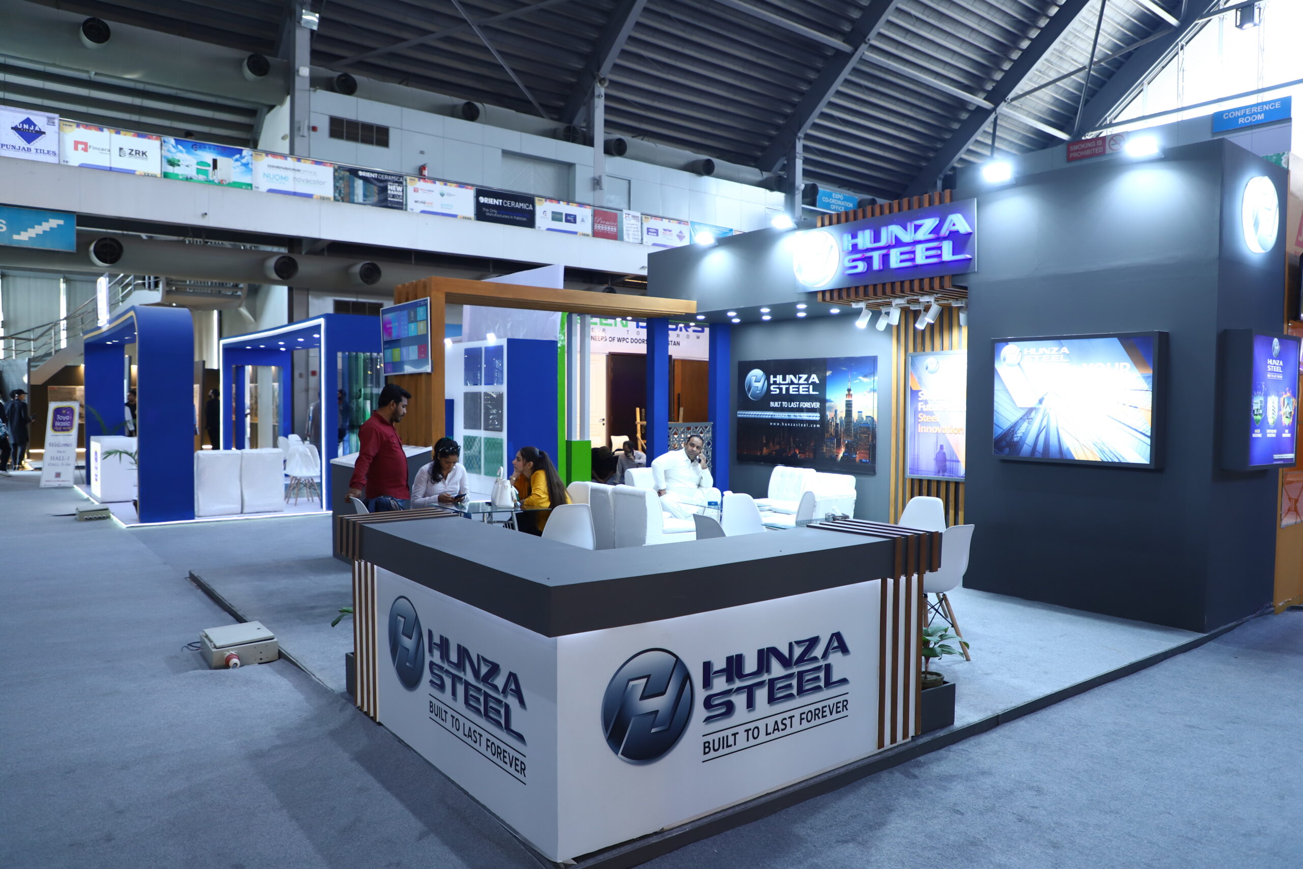Hunza Steel exhibition stall designed and fabricated by Jade Exhibits Pakistan