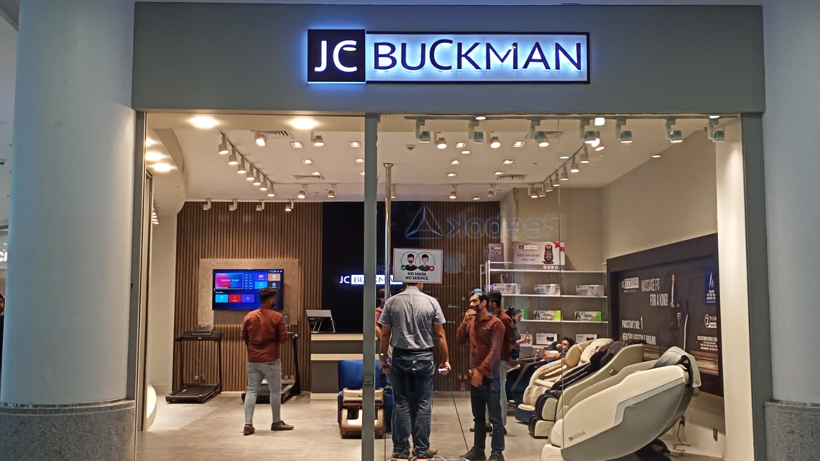 JC Buckman glass-fronted retail outlet at Lucky One Mall Karachi